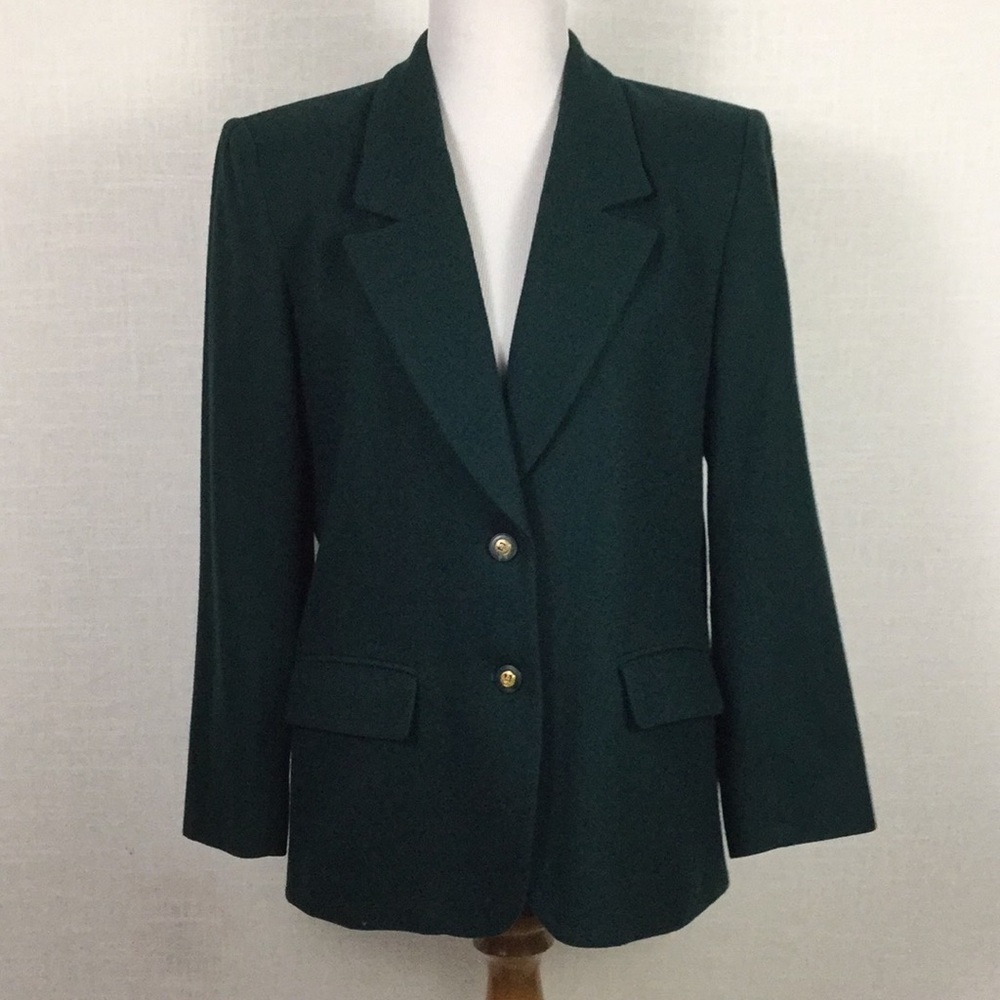 Vintage forest green Pendleton wool blazer